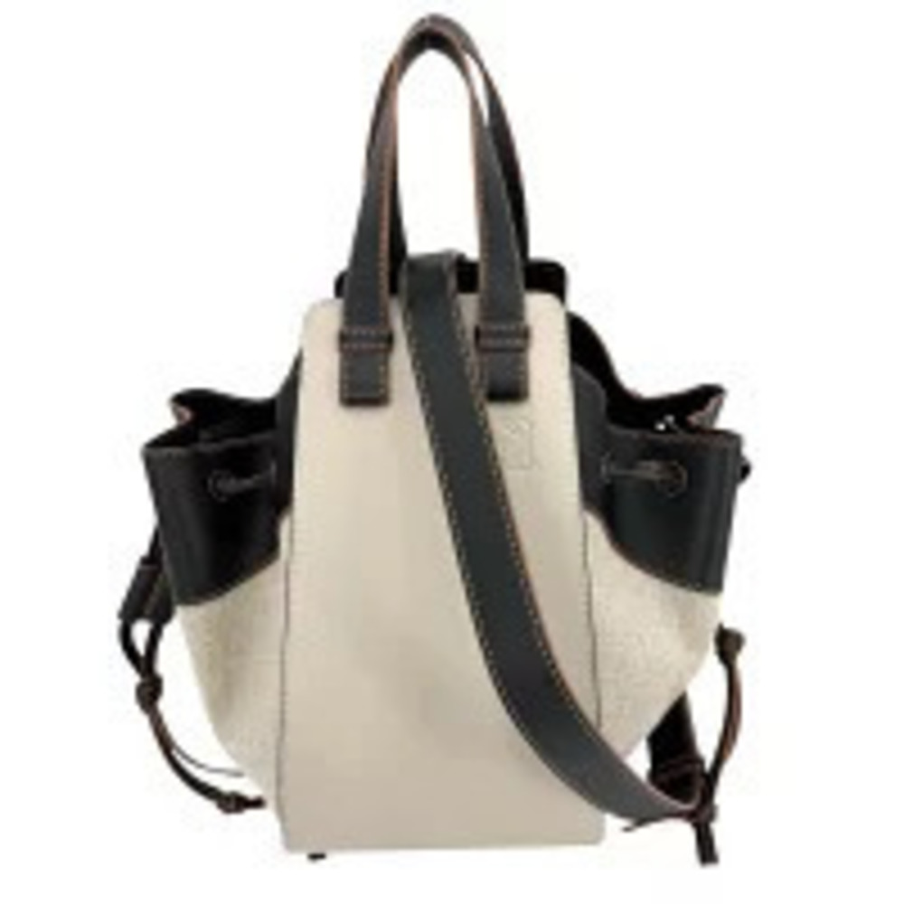 Loewe Anagram Hammock Tote Bag Leather Canvas Crossbody Bag Beige Black